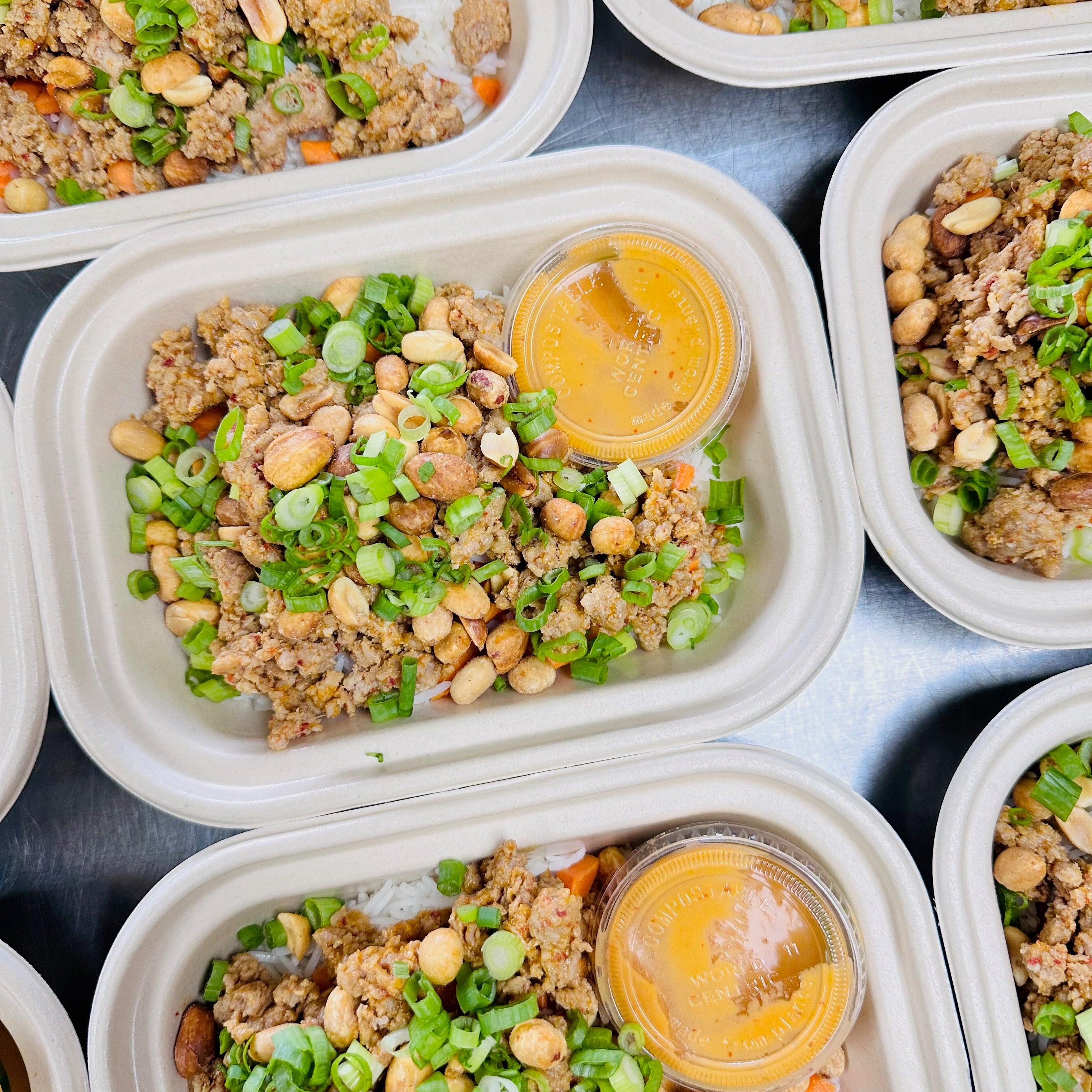 Mini Ginger Peanut Pork Bowl