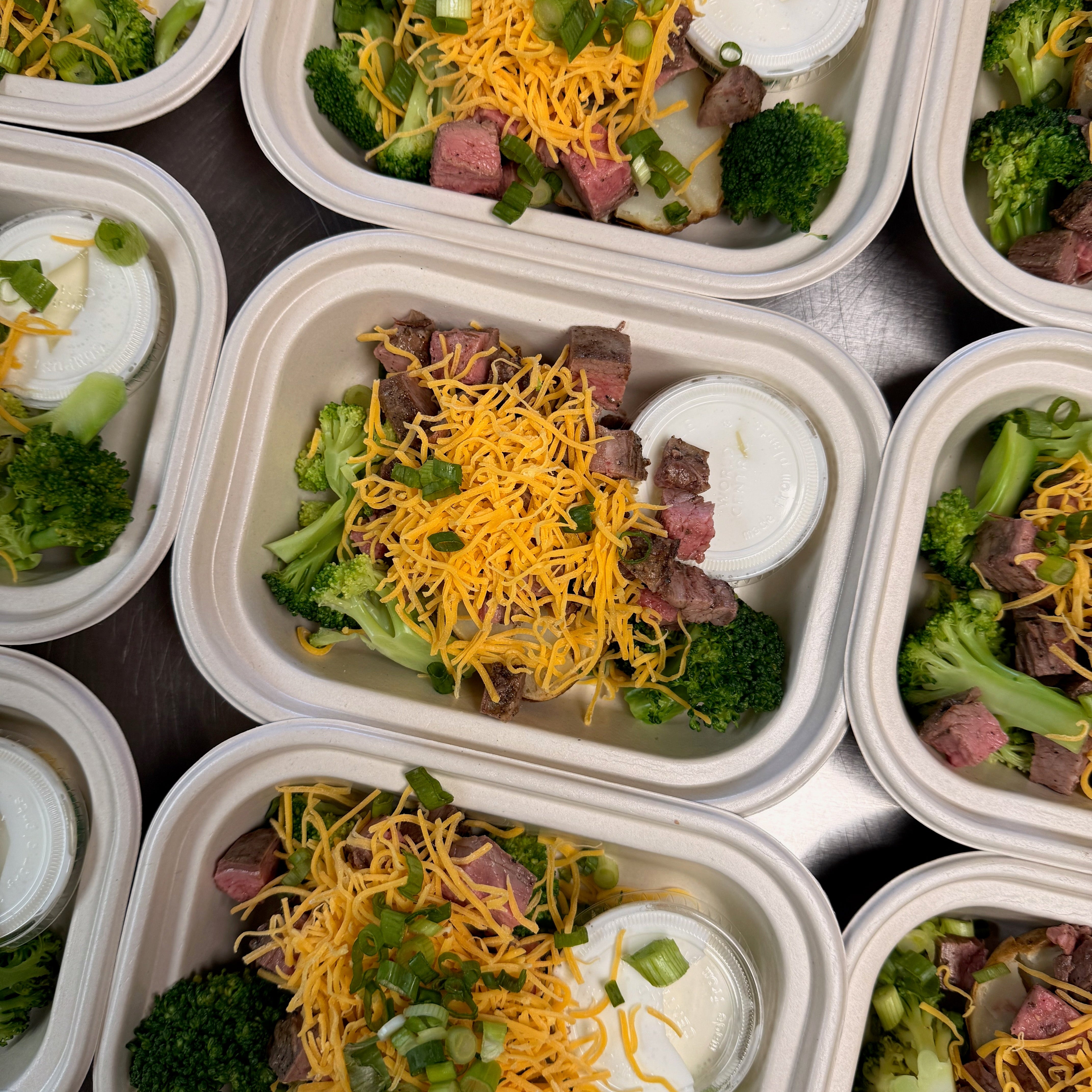 Mini Steak Loaded Bake Potato Bowl