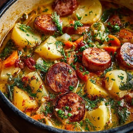 Grilled Sausage & Potato Stew